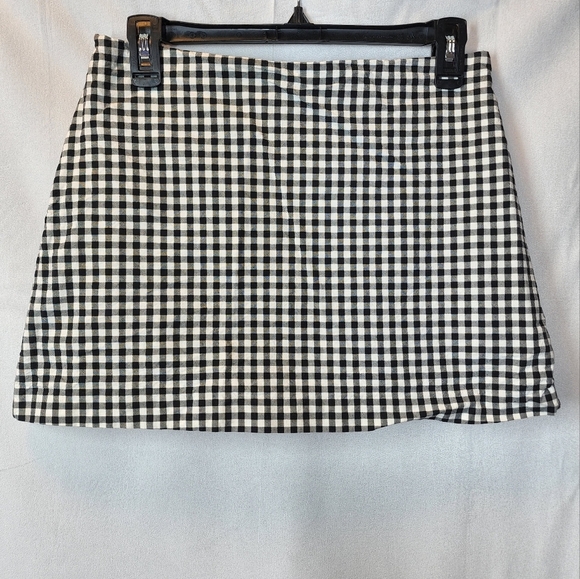 Zara Checkered Skort Black White Plaid Size Medium (Looks To Run Small) - Picture 2 of 7